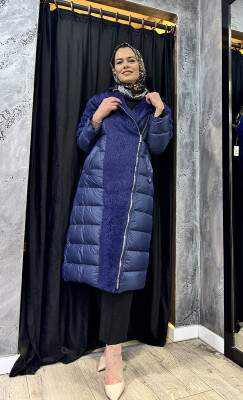 Miss Dalida Yumoş İp Detaylı Şişme Mont Navy Blue - 3
