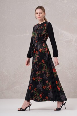 Miss Whence Çiçek Desen İpek Elbise - 5
