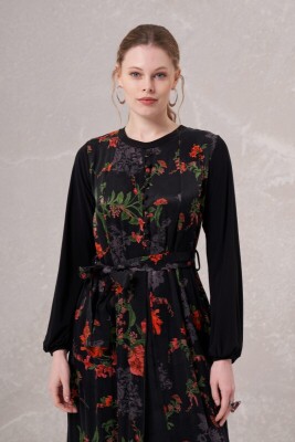 Miss Whence Çiçek Desen İpek Elbise - 6