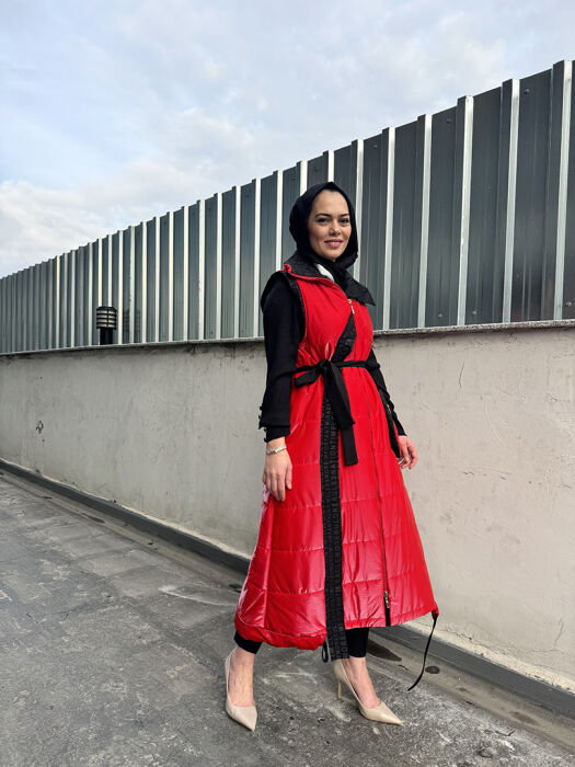 Miss Whence Kırmızı Yazılı Şişme Yelek KIRMIZI - 2