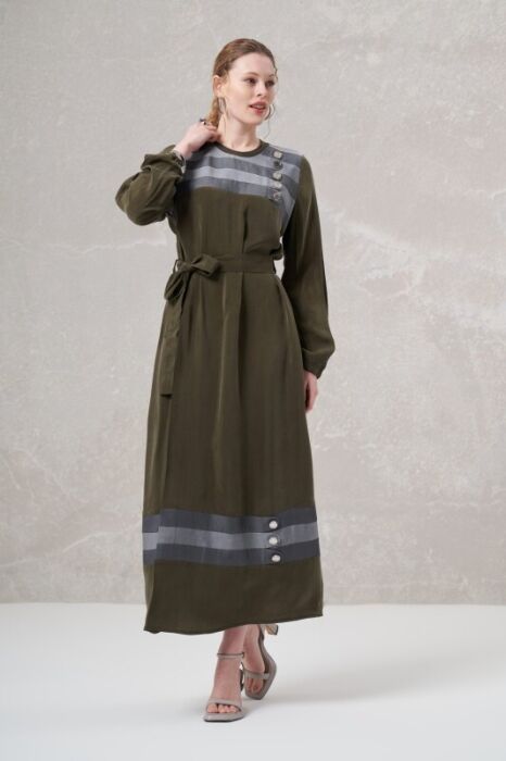 Miss Whence Önü Düğme Detaylı İpek Elbise - 5