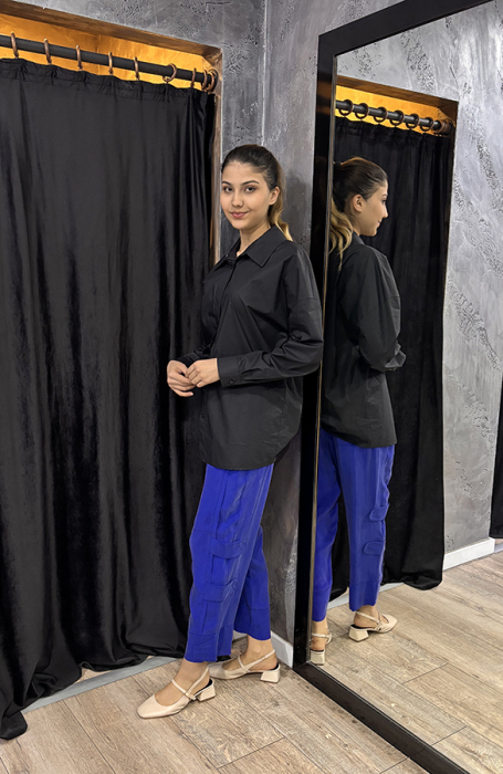 MissWhence Beli Lastikli Şerit Detaylı Pantolon SAKS - 3