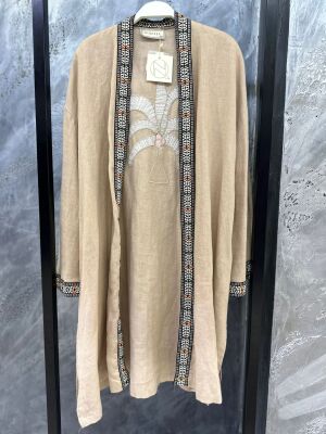 NiQozza Nina Nakışlı Kimono BEJ 