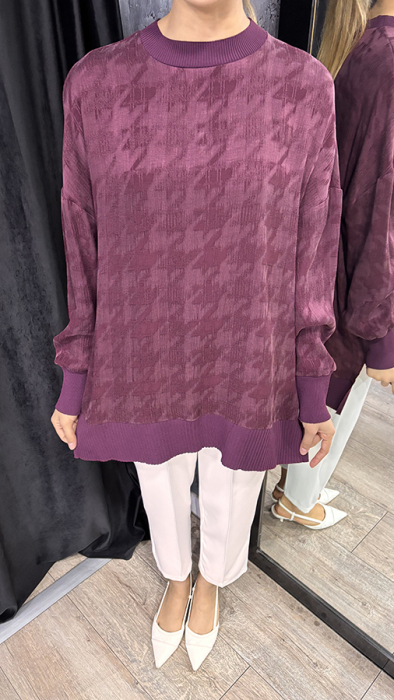 Nuss Etekucu Merserize Tunik BORDO - 3
