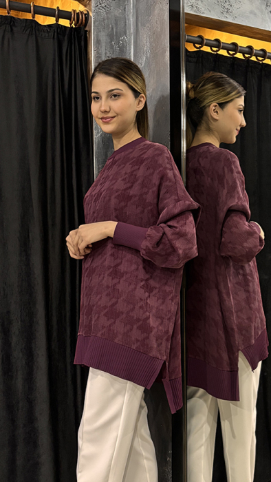 Nuss Etekucu Merserize Tunik BORDO - 4