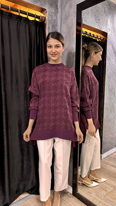 Nuss Etekucu Merserize Tunik BORDO - 2