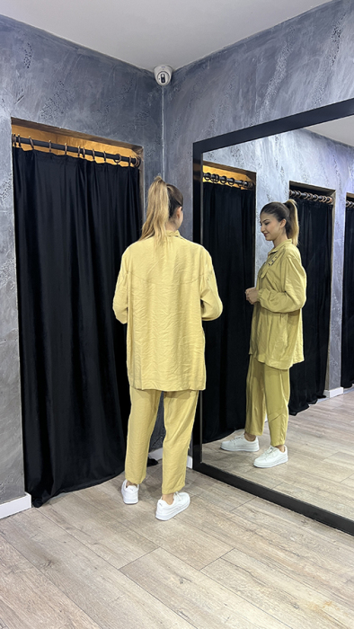 Nuss Önü Fermuarlı Pantolonlu Takım Amber - 4