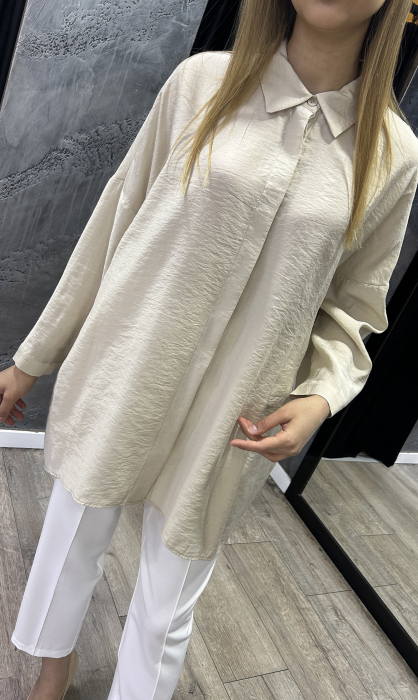 Nuss Oversize Gömlek BEJ - 2
