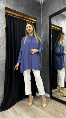 Nuss Oversize Gömlek İNDİGO 