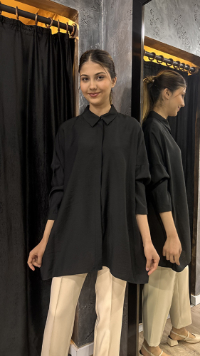 Nuss Oversize Gömlek SİYAH 