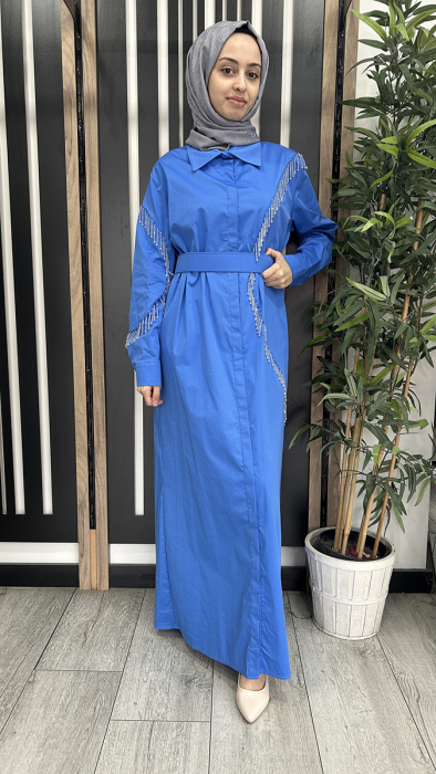 Qupra Taşı Sallantılı Elbise SAKS - 1