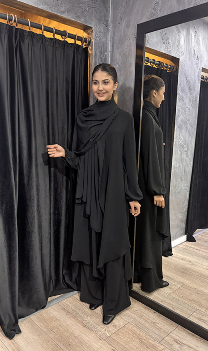 Studionish Tunik Pantolon Şal Üçlü Takım SİYAH - 2