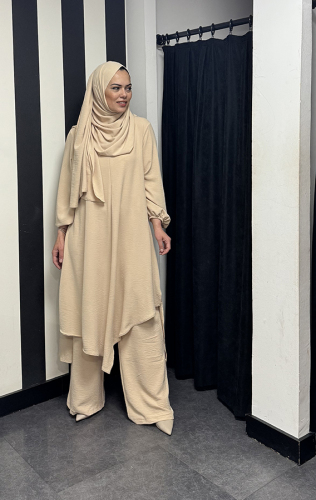 Studionish Tunik Pantolon Şal Üçlü Takım TAŞ - 4
