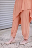 Studionish Turuncu Tuniği Oval Pantolonu Manşet Sandy Takım - Thumbnail