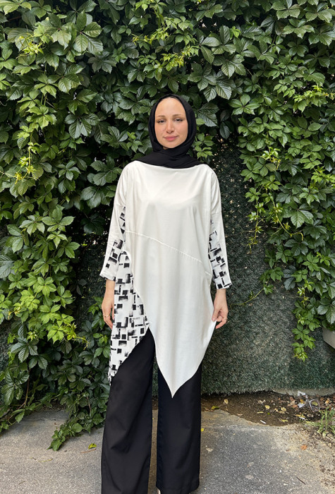 Tdee Geometrik Tunik KREM - 1