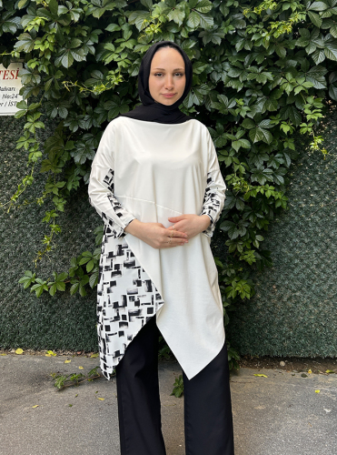 Tdee Geometrik Tunik KREM - 3