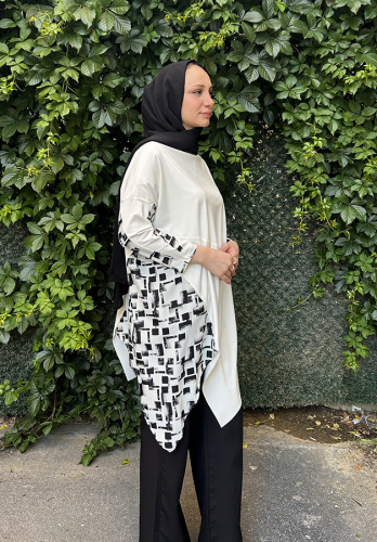 Tdee Geometrik Tunik KREM - 4