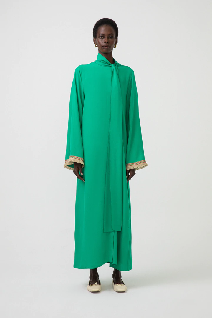 TOUCHE - Touche Yeşil Püsküllü Elbise