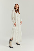 VeNöve Beyaz Lizette Elbise - Thumbnail