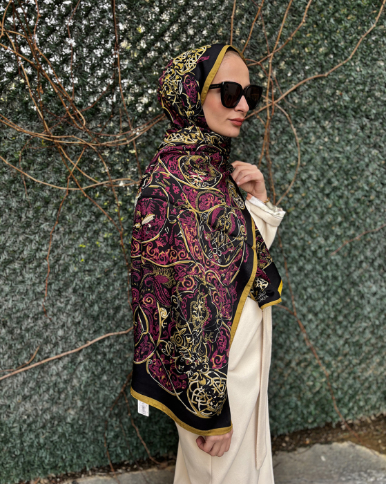 YaQa Retro Tibet Şal SİYAH-GOLD - 2