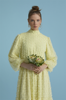 YaQa Sarı Fiyonklu Elbise - Thumbnail